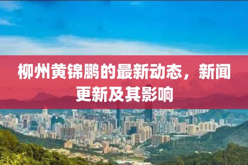 柳州黃錦鵬的最新動(dòng)態(tài)，新聞更新及其影響