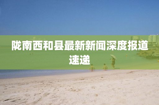 隴南西和縣最新新聞深度報道速遞
