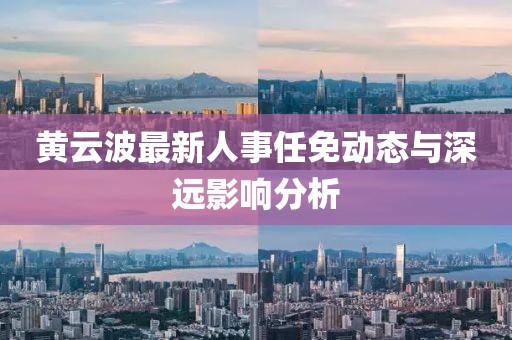 黃云波最新人事任免動態(tài)與深遠(yuǎn)影響分析