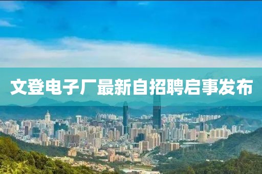 文登電子廠最新自招聘啟事發(fā)布