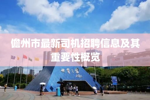 儋州市最新司機招聘信息及其重要性概覽