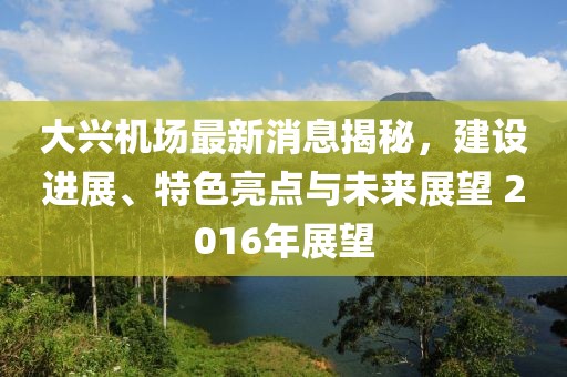 大興機(jī)場最新消息揭秘，建設(shè)進(jìn)展、特色亮點與未來展望 2016年展望