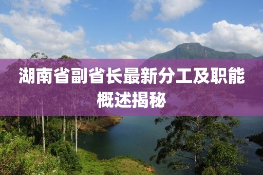 湖南省副省長(zhǎng)最新分工及職能概述揭秘