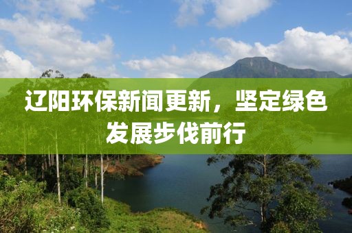 遼陽環(huán)保新聞更新，堅定綠色發(fā)展步伐前行