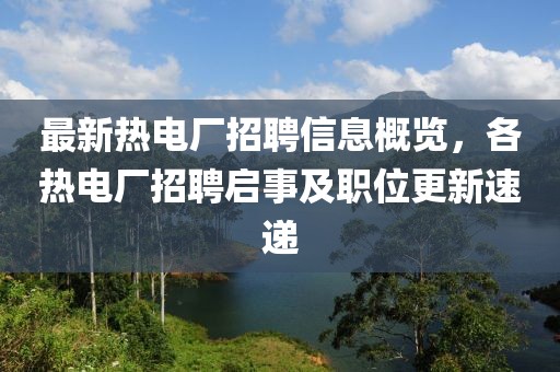 最新熱電廠招聘信息概覽，各熱電廠招聘啟事及職位更新速遞