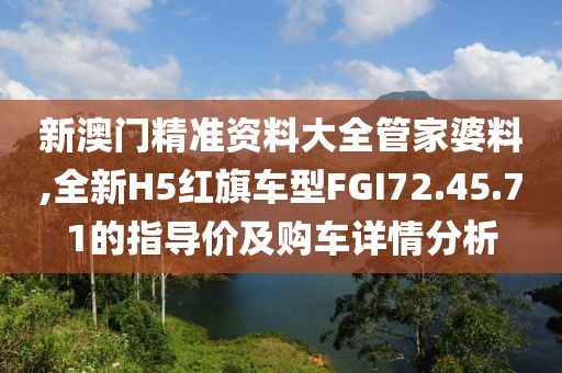 新澳門精準資料大全管家婆料,全新H5紅旗車型FGI72.45.71的指導價及購車詳情分析