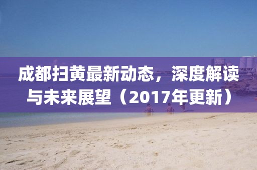 成都掃黃最新動態(tài)，深度解讀與未來展望（2017年更新）