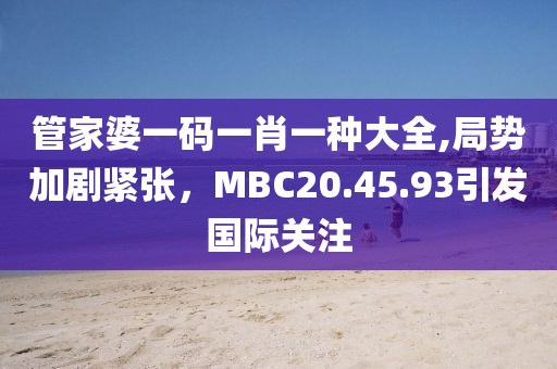 管家婆一碼一肖一種大全,局勢(shì)加劇緊張，MBC20.45.93引發(fā)國(guó)際關(guān)注