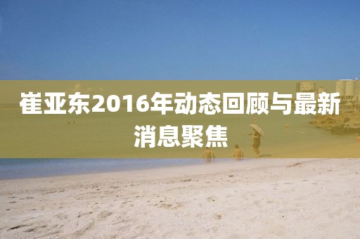 崔亞東2016年動(dòng)態(tài)回顧與最新消息聚焦