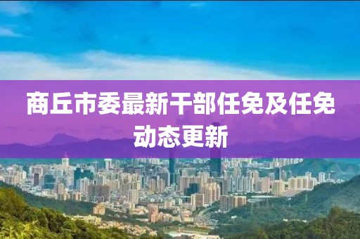 商丘市委最新干部任免及任免動(dòng)態(tài)更新