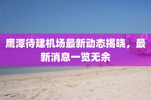鷹潭待建機(jī)場最新動態(tài)揭曉，最新消息一覽無余