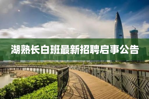 湖熟長(zhǎng)白班最新招聘啟事公告