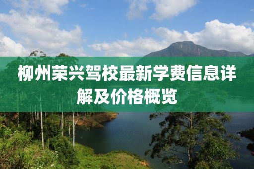 柳州榮興駕校最新學(xué)費信息詳解及價格概覽