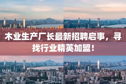 木業(yè)生產(chǎn)廠長最新招聘啟事，尋找行業(yè)精英加盟！
