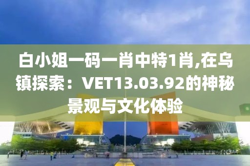 白小姐一碼一肖中特1肖,在烏鎮(zhèn)探索：VET13.03.92的神秘景觀與文化體驗(yàn)
