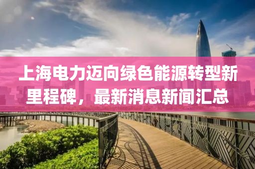 上海電力邁向綠色能源轉(zhuǎn)型新里程碑，最新消息新聞匯總