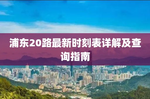 浦東20路最新時刻表詳解及查詢指南
