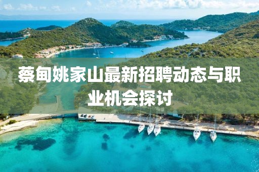 蔡甸姚家山最新招聘動態(tài)與職業(yè)機會探討