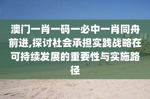 澳門一肖一碼一必中一肖同舟前進(jìn),探討社會(huì)承擔(dān)實(shí)踐戰(zhàn)略在可持續(xù)發(fā)展的重要性與實(shí)施路徑