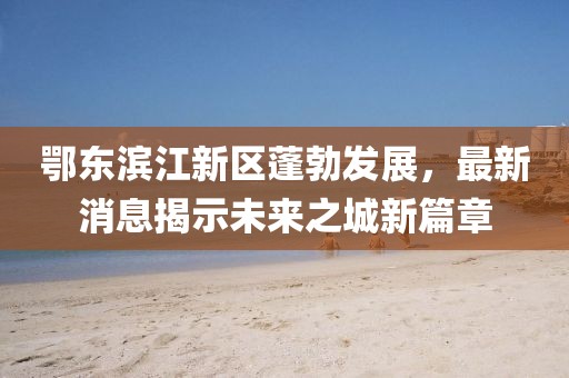 鄂東濱江新區(qū)蓬勃發(fā)展，最新消息揭示未來之城新篇章
