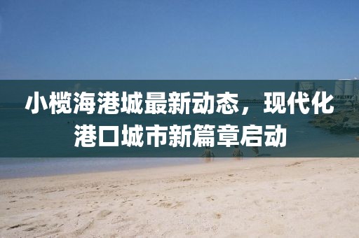 小欖海港城最新動態(tài)，現(xiàn)代化港口城市新篇章啟動