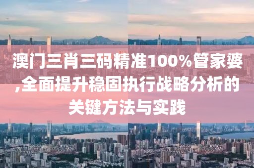 澳門三肖三碼精準(zhǔn)100%管家婆,全面提升穩(wěn)固執(zhí)行戰(zhàn)略分析的關(guān)鍵方法與實(shí)踐