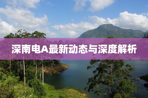 深南電A最新動(dòng)態(tài)與深度解析