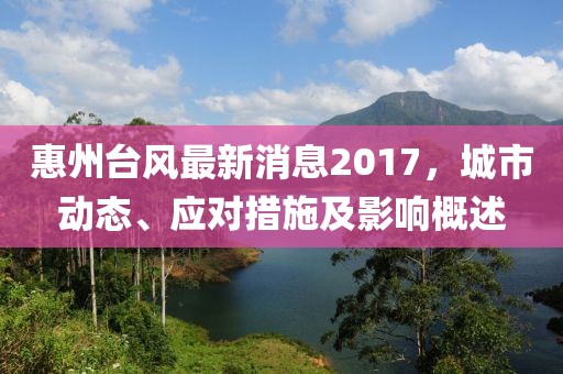 惠州臺(tái)風(fēng)最新消息2017，城市動(dòng)態(tài)、應(yīng)對措施及影響概述