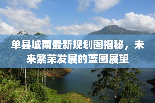 單縣城南最新規(guī)劃圖揭秘，未來繁榮發(fā)展的藍(lán)圖展望
