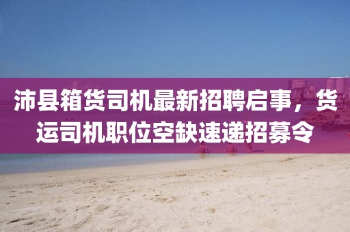 沛縣箱貨司機(jī)最新招聘啟事，貨運(yùn)司機(jī)職位空缺速遞招募令