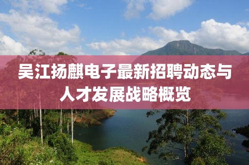 吳江揚(yáng)麒電子最新招聘動(dòng)態(tài)與人才發(fā)展戰(zhàn)略概覽