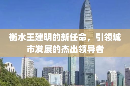 衡水王建明的新任命，引領(lǐng)城市發(fā)展的杰出領(lǐng)導(dǎo)者