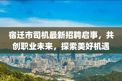 宿遷市司機最新招聘啟事，共創(chuàng)職業(yè)未來，探索美好機遇