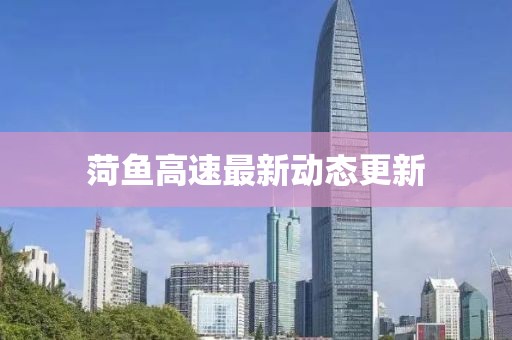 菏魚高速最新動態(tài)更新