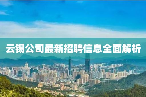 云錫公司最新招聘信息全面解析