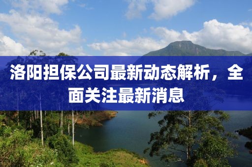 洛陽(yáng)擔(dān)保公司最新動(dòng)態(tài)解析，全面關(guān)注最新消息