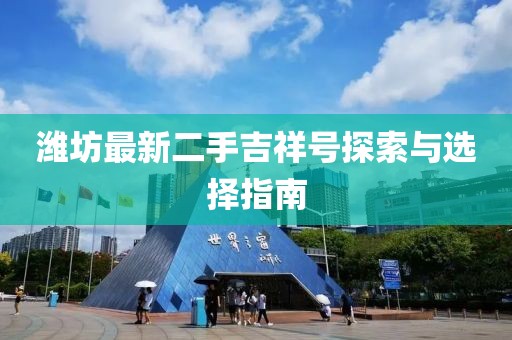 濰坊最新二手吉祥號(hào)探索與選擇指南