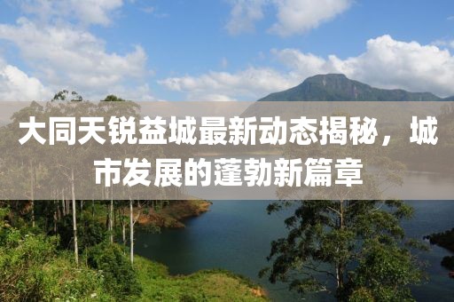 大同天銳益城最新動(dòng)態(tài)揭秘，城市發(fā)展的蓬勃新篇章