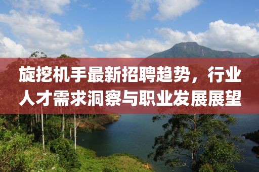 旋挖機(jī)手最新招聘趨勢，行業(yè)人才需求洞察與職業(yè)發(fā)展展望