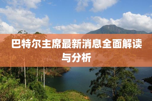 巴特爾主席最新消息全面解讀與分析