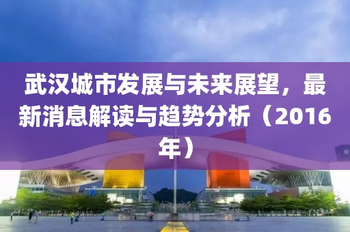 武漢城市發(fā)展與未來展望，最新消息解讀與趨勢分析（2016年）