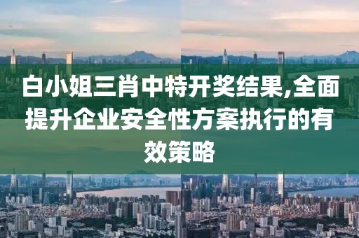 白小姐三肖中特開獎(jiǎng)結(jié)果,全面提升企業(yè)安全性方案執(zhí)行的有效策略