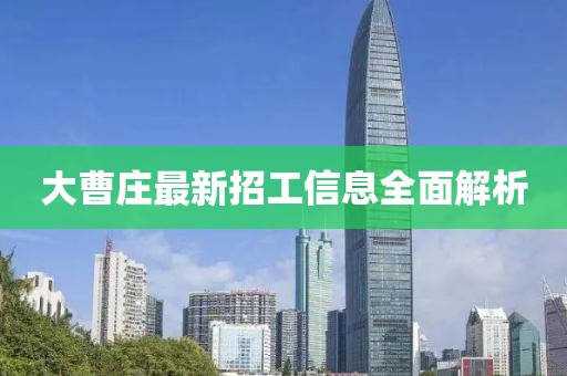 大曹莊最新招工信息全面解析