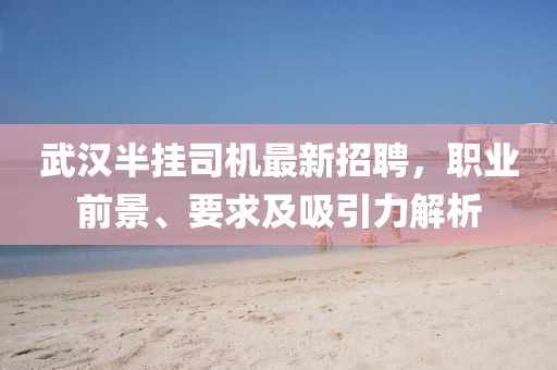 武漢半掛司機最新招聘，職業(yè)前景、要求及吸引力解析
