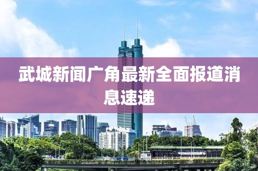 武城新聞廣角最新全面報(bào)道消息速遞