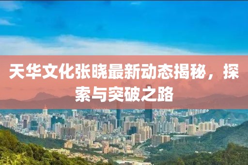 天華文化張曉最新動態(tài)揭秘，探索與突破之路