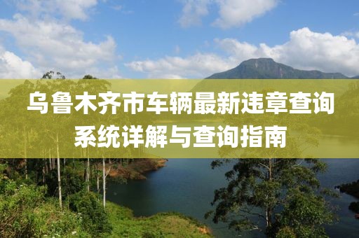 烏魯木齊市車輛最新違章查詢系統(tǒng)詳解與查詢指南