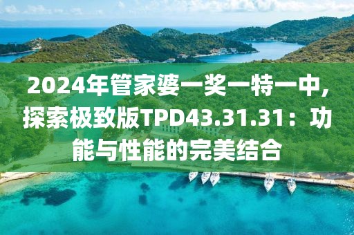 2024年管家婆一獎(jiǎng)一特一中,探索極致版TPD43.31.31：功能與性能的完美結(jié)合