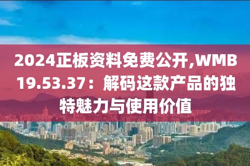 2024正板資料免費公開,WMB19.53.37：解碼這款產(chǎn)品的獨特魅力與使用價值