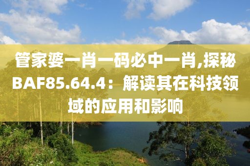 管家婆一肖一碼必中一肖,探秘BAF85.64.4：解讀其在科技領域的應用和影響